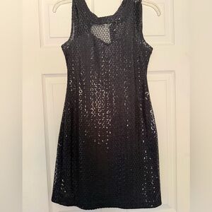 Express Black Sequin Midi Dress